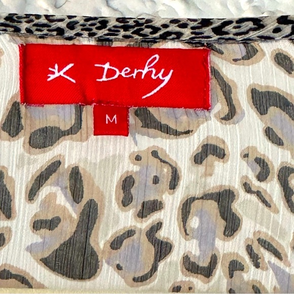 DEHRY PARIS sheer boho cheetah embellished dress coverup M - Picture 5 of 12